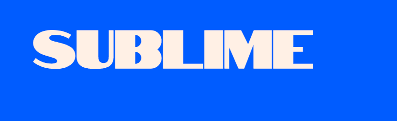 SUBLIME wordmark on brand blue