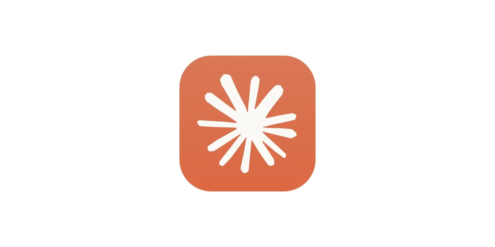 Das App-Symbol von Claude, ein weißer Stern auf einem orangefarbenen Quadrat mit abgerundeten Ecken
